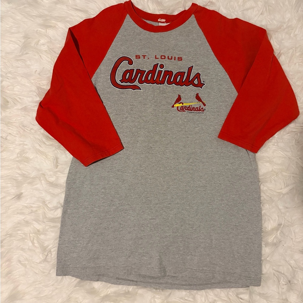 St. Louis Cardinals Mens Raglan Shirt - Red & Gray